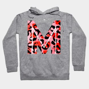 Abstract Letter M Watercolour Leopard Print Alphabet Hoodie